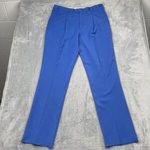 VTG Falcone Dress Pants Men's Size 40W 46L Blue Utility Press Polyester NEW
